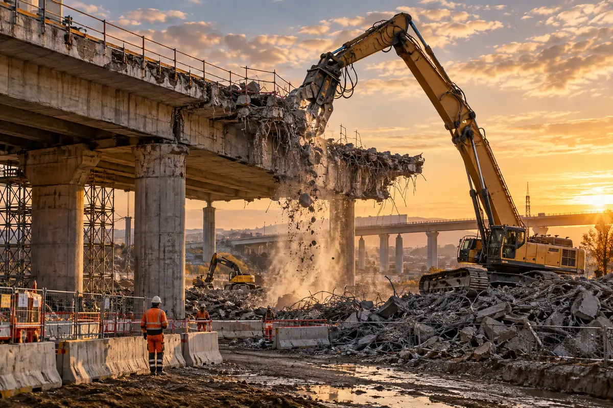 Heavy equipment used for structural and concrete removal